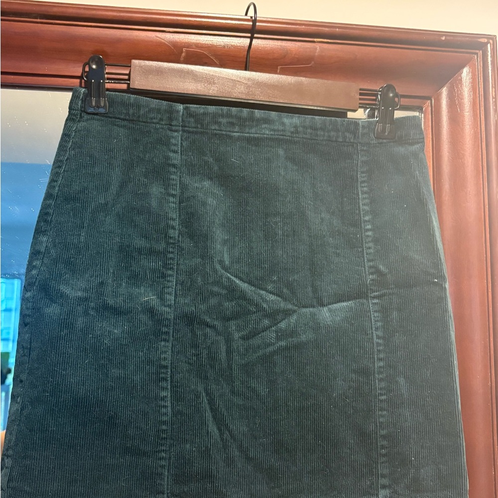 Cotton Green Corduroy Skirt